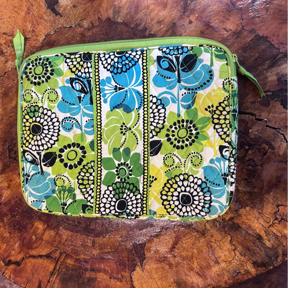 Vera Bradley 14” Laptop Computer Sleeve - Floral Quilted Lime Green - Lime’s Up